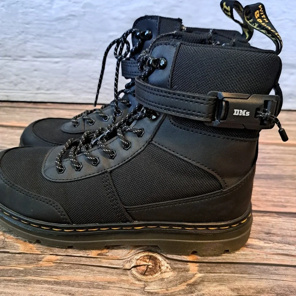 Dr. Martens Combs Tech J Black Utility Boots Kids US 4M 5L UK 3 EU 36